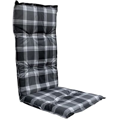 Spetebo Pflegeleichtes Polster für Hochlehner Karo Gartenstuhl Auflage grau mit Haltegurt Sitzkissen Stuhlauflage (Modell 24) Spetebo Pflegeleichtes Polster für Hochlehner Karo Gartenstuhl Auflage grau mit Haltegurt Sitzkissen Stuhlauflage (Modell 24)