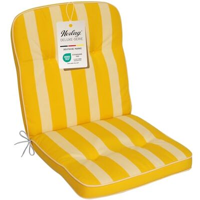 Herlag Niedriglehner-Polsterauflage Tilly 100x50x6cm Stuhlauflage Blockstreifen 6cm Auflage Niederlehner-Gartenstühle Deluxe-Serie hoher Komfort Öko Tex 100 Gelb-Gestreift Herlag Niedriglehner-Polsterauflage Tilly 100x50x6cm Stuhlauflage Blockstreifen 6cm Auflage Niederlehner-Gartenstühle Deluxe-Serie hoher Komfort Öko Tex 100 Gelb-Gestreift