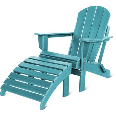 normani Original Adirondack Muskoka Gartenstuhl inklusive Fußstütze Faltbarer gemütliche Gartenliege in Holzoptik Zusammenklappbarer Terrassenstuhl Balkonstuhl Türkis Einheitsgröße normani Original Adirondack Muskoka Gartenstuhl inklusive Fußstütze Faltbarer gemütliche Gartenliege in Holzoptik Zusammenklappbarer Terrassenstuhl Balkonstuhl Türkis Einheitsgröße