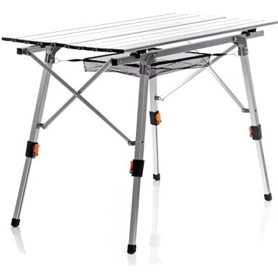 Wiltec Faltbarer Campingtisch 90x53 cm höhenverstellbar Klapptisch aus Aluminium max. 30kg mit aufrollbarer Tischplatte Camping Rolltisch Falttisch Garten Balkon Outdoor Tisch Tisch faltbar Wiltec Faltbarer Campingtisch 90x53 cm höhenverstellbar Klapptisch aus Aluminium max. 30kg mit aufrollbarer Tischplatte Camping Rolltisch Falttisch Garten Balkon Outdoor Tisch Tisch faltbar