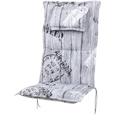 KETTLER KETTtex 0778 Auflage Hochlehner Rom grau Gemustert Schrift Sitzpolster 120x50x9 cm mit Kopfpolster KETTLER KETTtex 0778 Auflage Hochlehner Rom grau Gemustert Schrift Sitzpolster 120x50x9 cm mit Kopfpolster