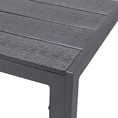 FineHome Schöner Aluminium Gartentisch anthrazit Esstisch Gartenmöbel Tisch Holzimitat wetterfest 160x90x74cm FineHome Schöner Aluminium Gartentisch anthrazit Esstisch Gartenmöbel Tisch Holzimitat wetterfest 160x90x74cm