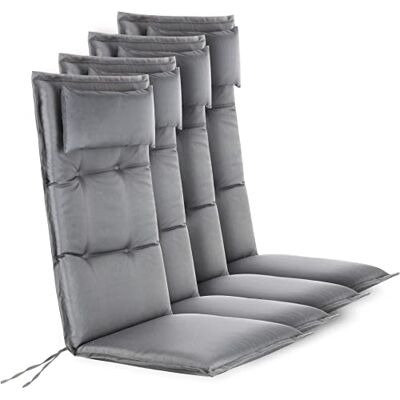 normani Hochwertige Gartenstuhl Auflagen 4er Set Hochlehner mit Kissen Sitzpolster Stuhlauflagen für Draußen und Drinnen aus pflegeleichtem Outdoor Material 120x50 cm Made in EU Hellgrau 120 x 50 x 5 cm normani Hochwertige Gartenstuhl Auflagen 4er Set Hochlehner mit Kissen Sitzpolster Stuhlauflagen für Draußen und Drinnen aus pflegeleichtem Outdoor Material 120x50 cm Made in EU Hellgrau 120 x 50 x 5 cm