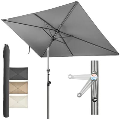 4smile Sonnenschirm Balkon mit Kurbel 210 × 140 cm, Anthrazit Sonnenschirm rechteckig, Sonnenschutz Balkon mit UV 50+, Balkonschirm mit Schutzhülle, knickbar und höhenverstellbar 4smile Sonnenschirm Balkon mit Kurbel 210 × 140 cm, Anthrazit Sonnenschirm rechteckig, Sonnenschutz Balkon mit UV 50+, Balkonschirm mit Schutzhülle, knickbar und höhenverstellbar