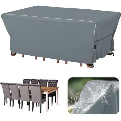 Velway Gartenmöbel Abdeckung Wasserdicht 242x162x71cm Winddicht Schutzhülle mit Reflektierender Streifen 600D Oxford Möbelsets Abdeckung Staubfest Abdeckhauben für Gartentisch Sitzgruppe Grau Velway Gartenmöbel Abdeckung Wasserdicht 242x162x71cm Winddicht Schutzhülle mit Reflektierender Streifen 600D Oxford Möbelsets Abdeckung Staubfest Abdeckhauben für Gartentisch Sitzgruppe Grau