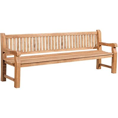 CLP Gartenbank Teakholz Jackson V2, wetterfest mit Rückenlehne, 2–3 Sitzer, robust und pflegeleicht, Holzbank für Terrasse und Garten Farbe Teak Größe 240 cm CLP Gartenbank Teakholz Jackson V2, wetterfest mit Rückenlehne, 2–3 Sitzer, robust und pflegeleicht, Holzbank für Terrasse und Garten Farbe Teak Größe 240 cm
