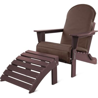 normani Original Adirondack Muskoka Gartenstuhl in Holzoptik aus extra stabilem und langlebigem recyceltem Material Faltbarer Gartensessel mit Fußstütze und Auflage Terrassenstuhl Bordeaux Einheitsgröße normani Original Adirondack Muskoka Gartenstuhl in Holzoptik aus extra stabilem und langlebigem recyceltem Material Faltbarer Gartensessel mit Fußstütze und Auflage Terrassenstuhl Bordeaux Einheitsgröße