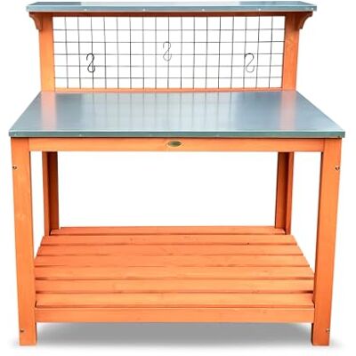 HABAU Gartentisch mit Arbeitsplatte, Tisch aus Holz für Balkon und Terrasse, 101 x 55 x 117 cm HABAU Gartentisch mit Arbeitsplatte, Tisch aus Holz für Balkon und Terrasse, 101 x 55 x 117 cm
