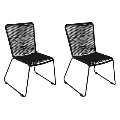 SAM 2er Set Outdoor-Seilstuhl ISRA, Farbe Schwarz, schwarzes Eisen-Gestell Seilbespannung aus Polyester, Gartenstuhl/Rope Chair im modernen Design, für Balkon & Terrasse und Garten SAM 2er Set Outdoor-Seilstuhl ISRA, Farbe Schwarz, schwarzes Eisen-Gestell Seilbespannung aus Polyester, Gartenstuhl/Rope Chair im modernen Design, für Balkon & Terrasse und Garten