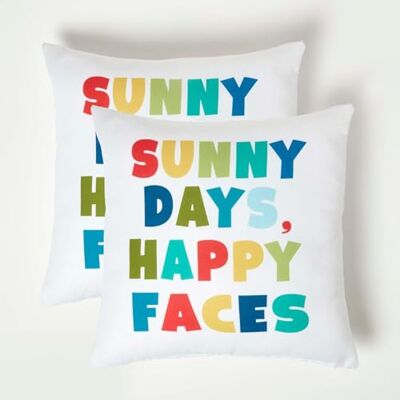 HOMESCAPES Sunny Days Outdoor Kissen - Set mit 2 HOMESCAPES Sunny Days Outdoor Kissen - Set mit 2