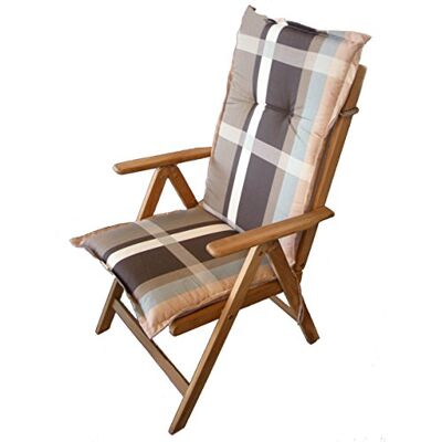 Spetebo Pflegeleichtes Polster für Hochlehner braun Gartenstuhl Auflage mit Haltegurt Sitzkissen Stuhlauflage Spetebo Pflegeleichtes Polster für Hochlehner braun Gartenstuhl Auflage mit Haltegurt Sitzkissen Stuhlauflage