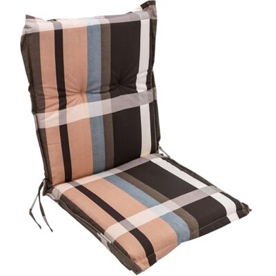 Spetebo Universal Niedriglehner Polster Auflage 100 x 50 cm Burgas Gartenstuhl Niederlehner Kissen mit Karo Muster Sitzkissen Stuhlauflage braun mit Haltegurt Spetebo Universal Niedriglehner Polster Auflage 100 x 50 cm Burgas Gartenstuhl Niederlehner Kissen mit Karo Muster Sitzkissen Stuhlauflage braun mit Haltegurt