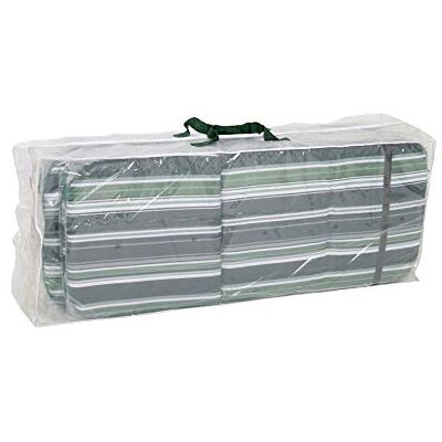 Greemotion Schutzhülle für Auflagen wasserabweisen mit Ösen, Transparent, 125x50x32cm Greemotion Schutzhülle für Auflagen wasserabweisen mit Ösen, Transparent, 125x50x32cm