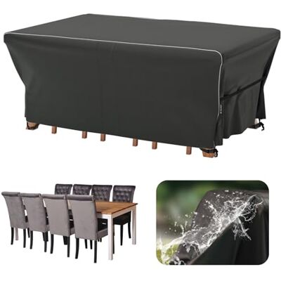 Velway Gartenmöbel Abdeckung Wasserdicht 242x162x71cm Winddicht Schutzhülle mit Reflektierender Streifen 600D Oxford Möbelsets Abdeckung Staubfest Abdeckhauben für Gartentisch Sitzgruppe Schwarz Velway Gartenmöbel Abdeckung Wasserdicht 242x162x71cm Winddicht Schutzhülle mit Reflektierender Streifen 600D Oxford Möbelsets Abdeckung Staubfest Abdeckhauben für Gartentisch Sitzgruppe Schwarz