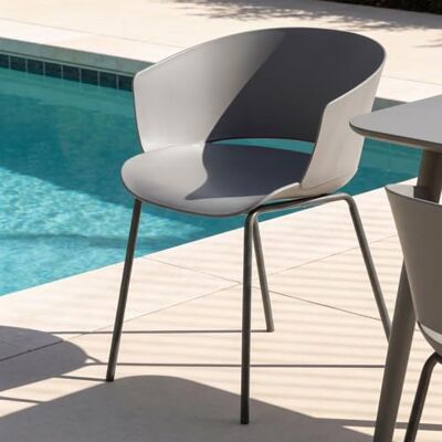 IDIMEX Gartenstuhl NIVEL im 4er Set aus Alu und Kunststoff in grau, schlanker Terrassenstuhl aus Polypropylen und Metall, Sitzschale UV-beständig IDIMEX Gartenstuhl NIVEL im 4er Set aus Alu und Kunststoff in grau, schlanker Terrassenstuhl aus Polypropylen und Metall, Sitzschale UV-beständig