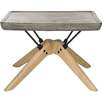 Safavieh Outdoor with Concrete Coffe Table with Wood Legs, in Dark Grey Safavieh Outdoor with Concrete Coffe Table with Wood Legs, in Dark Grey