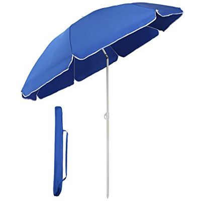Sekey Sonnenschirm 160cm rund Strand mit Hülle, Knickbar & Höhenverstellung 22/19mm Alu-Schaft, 140g/m² Polyester, 8 Streben, windfest, GRS-zertifiziert, für Balkon/Garten/Terrasse, UPF50+ Sekey Sonnenschirm 160cm rund Strand mit Hülle, Knickbar & Höhenverstellung 22/19mm Alu-Schaft, 140g/m² Polyester, 8 Streben, windfest, GRS-zertifiziert, für Balkon/Garten/Terrasse, UPF50+