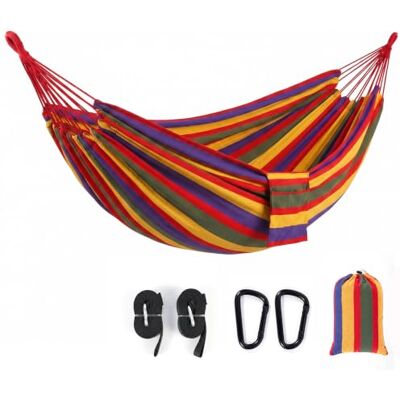 Sekey Hängematte Outdoor, 150x200cm XXL-Liegefläche, Kokon-Effekt Baumwollhängematte, Tragkraft bis 200 kg, inkl. Befestigungsgurte & Karabiner, Tragetasche für Garten, Balkon & Camping, Regenbogen Sekey Hängematte Outdoor, 150x200cm XXL-Liegefläche, Kokon-Effekt Baumwollhängematte, Tragkraft bis 200 kg, inkl. Befestigungsgurte & Karabiner, Tragetasche für Garten, Balkon & Camping, Regenbogen