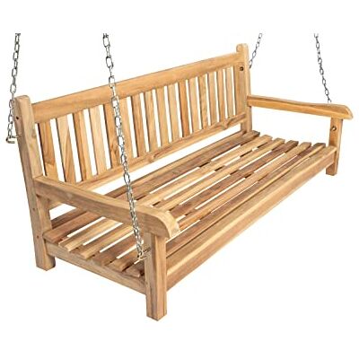 SAM Gartenschaukel 3-Sitzer Susana 150 cm Teakholz, hängende Bank massiv, Schaukelbank für den Garten + Terrasse, Hängeschaukel/Holzschaukel, pflegeleichtes Unikat SAM Gartenschaukel 3-Sitzer Susana 150 cm Teakholz, hängende Bank massiv, Schaukelbank für den Garten + Terrasse, Hängeschaukel/Holzschaukel, pflegeleichtes Unikat