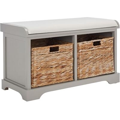 Safavieh Zeitgenössisch Bank aus Holz, Vintage Grau, 85 x 40 x 50 cm Safavieh Zeitgenössisch Bank aus Holz, Vintage Grau, 85 x 40 x 50 cm
