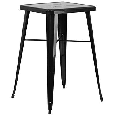 Flash Furniture Flash Möbel quadratisch Indoor-Outdoor Bar Höhe Tisch, Metall, schwarz, 93.98 X 65.41 X 15,24 cm Flash Furniture Flash Möbel quadratisch Indoor-Outdoor Bar Höhe Tisch, Metall, schwarz, 93.98 X 65.41 X 15,24 cm
