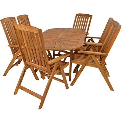 Generic Rattanland Gartenmöbel Set Bristol mit 6 Stühlen Bristol Exotenholz, Akazie mit FSC-Zertifikat (Keine Kissen) Generic Rattanland Gartenmöbel Set Bristol mit 6 Stühlen Bristol Exotenholz, Akazie mit FSC-Zertifikat (Keine Kissen)