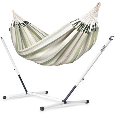 Siesta ® Brisa Kingsize + Stahl-Gestell Hängematte, handgefertigt in Kolumbien, mit 180 cm Breite für entspannte Momente drinnen und draußen. (Cedar) Siesta ® Brisa Kingsize + Stahl-Gestell Hängematte, handgefertigt in Kolumbien, mit 180 cm Breite für entspannte Momente drinnen und draußen. (Cedar)