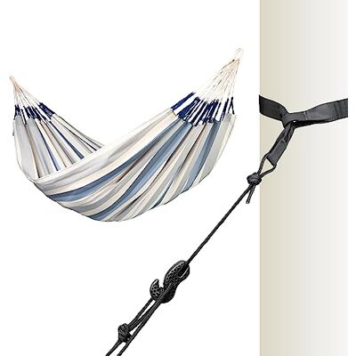 Siesta ® Brisa Klassische Doppel + Baum- & Pfosten-Befestigung Hängematte, handgefertigt in Kolumbien, mit 160 cm Breite für entspannte Momente drinnen und draußen. (Sea Salt) Siesta ® Brisa Klassische Doppel + Baum- & Pfosten-Befestigung Hängematte, handgefertigt in Kolumbien, mit 160 cm Breite für entspannte Momente drinnen und draußen. (Sea Salt)