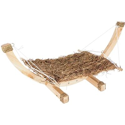 Kerbl Pet Hängematte Siesta, Kleintierhängematte, 73 x 36 x 34 cm, aus Heu, mit Holzgestell, frei von Draht und Kunststoff, für Verzehr geeignet Kerbl Pet Hängematte Siesta, Kleintierhängematte, 73 x 36 x 34 cm, aus Heu, mit Holzgestell, frei von Draht und Kunststoff, für Verzehr geeignet