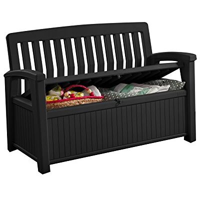 Keter Patio Bench Sitztruhe, 277 L, espressobraun, 63.5 x 132.69 x 89.5 cm Keter Patio Bench Sitztruhe, 277 L, espressobraun, 63.5 x 132.69 x 89.5 cm