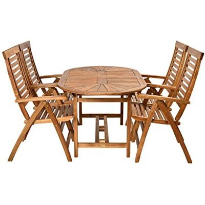 Generic Rattanland® Gartenmöbel Set Holz, Klappbar Bristol Gartentisch mit 4 "Ascot Stühlen (FSC® zertifiziertes Teakholz) mit Kissen Möbelsets, Ausziehbar Gartentisch, Möbel für Garten Generic Rattanland® Gartenmöbel Set Holz, Klappbar Bristol Gartentisch mit 4 "Ascot Stühlen (FSC® zertifiziertes Teakholz) mit Kissen Möbelsets, Ausziehbar Gartentisch, Möbel für Garten