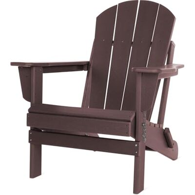normani Original Adirondack Muskoka Stuhl Klappbarer Gartenstuhl in Holzoptik Gemütlicher Gartensessel aus stabilem, recyceltem und langlebigem HDPE 150 Kg Traglast Bordeaux 91 cm x 75 cm x 83 cm normani Original Adirondack Muskoka Stuhl Klappbarer Gartenstuhl in Holzoptik Gemütlicher Gartensessel aus stabilem, recyceltem und langlebigem HDPE 150 Kg Traglast Bordeaux 91 cm x 75 cm x 83 cm
