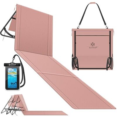 KESSER ® Klappbare Strandmatte mit Verstellbarer Rückenlehne – Faltbare Strandliege mit Tragegurt, wasserdichter Tasche & Aufbewahrung – Sonnenliege für Strand, Garten & Terrasse 130 kg belastbar KESSER ® Klappbare Strandmatte mit Verstellbarer Rückenlehne – Faltbare Strandliege mit Tragegurt, wasserdichter Tasche & Aufbewahrung – Sonnenliege für Strand, Garten & Terrasse 130 kg belastbar