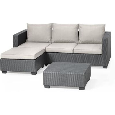 PEGASO Allibert Salta Gartenlounge Set in Rattan-Optik mit Tisch & Kissen Wetterfeste Rattan-Lounge aus UV-beständigem Kunststoff. Inkl. 8 cm dicken Kissen & multifunktionalem Tisch/Hocker. PEGASO Allibert Salta Gartenlounge Set in Rattan-Optik mit Tisch & Kissen Wetterfeste Rattan-Lounge aus UV-beständigem Kunststoff. Inkl. 8 cm dicken Kissen & multifunktionalem Tisch/Hocker.