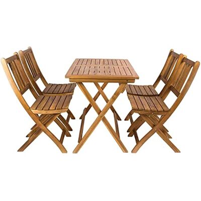 SAM 5tlg. Balkongruppe Blossom, Tisch 80x60 cm + 4 Stühle, klappbar Akazienholz massiv + geölt, Gartengruppe, für Garten, Balkon und Terrasse SAM 5tlg. Balkongruppe Blossom, Tisch 80x60 cm + 4 Stühle, klappbar Akazienholz massiv + geölt, Gartengruppe, für Garten, Balkon und Terrasse