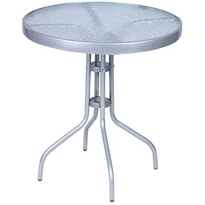 Mojawo Balkontisch Bistrotisch Glasplatte und pulverbeschichtetes Metallgestell Rund Ø 60 H70cm Silberfarben Gartentisch Glastisch Mojawo Balkontisch Bistrotisch Glasplatte und pulverbeschichtetes Metallgestell Rund Ø 60 H70cm Silberfarben Gartentisch Glastisch