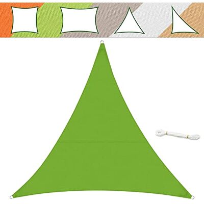 casa pura Sonnensegel 3 x 3 x 3 m, Hellgrün inkl. Befestigungsmaterial Dreieck gleichseitig Reißfestes Polyester-Gewebe Wasserabweisend imprägniert Sonnenschutz casa pura Sonnensegel 3 x 3 x 3 m, Hellgrün inkl. Befestigungsmaterial Dreieck gleichseitig Reißfestes Polyester-Gewebe Wasserabweisend imprägniert Sonnenschutz
