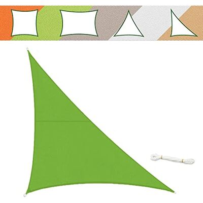 casa pura Sonnensegel 5 x 5 x 7 m, Hellgrün inkl. Befestigungsmaterial Dreieck Reißfestes Polyester-Gewebe Wasserabweisend imprägniert Sonnenschutz casa pura Sonnensegel 5 x 5 x 7 m, Hellgrün inkl. Befestigungsmaterial Dreieck Reißfestes Polyester-Gewebe Wasserabweisend imprägniert Sonnenschutz