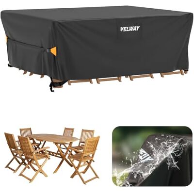 Velway Abdeckung für Gartenmöbel Wasserdicht 200x160x74cm Rechteckig Schutzhülle Winddicht Loungemöbel Abdeckung Abdeckhauben für Gartentische Sitzgruppe Terrassenmöbel Schwarz Velway Abdeckung für Gartenmöbel Wasserdicht 200x160x74cm Rechteckig Schutzhülle Winddicht Loungemöbel Abdeckung Abdeckhauben für Gartentische Sitzgruppe Terrassenmöbel Schwarz