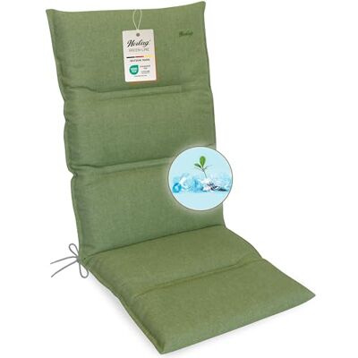 Herlag Hochlehner-Auflage Greta 120x50x7cm Green-Line: Bezug aus 100% recyceltem Polyester Sitzauflage mit Fleck- & UV-Schutz Polster für Hochlehner-Gartenstühle Öko Tex 100 Oliv Herlag Hochlehner-Auflage Greta 120x50x7cm Green-Line: Bezug aus 100% recyceltem Polyester Sitzauflage mit Fleck- & UV-Schutz Polster für Hochlehner-Gartenstühle Öko Tex 100 Oliv