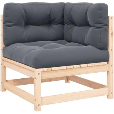 vidaXL Garten Ecksofa mit Kissen, Modular Gartenmöbel, Sofa Lounge Sessel für Garten Terrasse Balkon, Gartensofa Gartensessel, Massivholz Kiefer vidaXL Garten Ecksofa mit Kissen, Modular Gartenmöbel, Sofa Lounge Sessel für Garten Terrasse Balkon, Gartensofa Gartensessel, Massivholz Kiefer