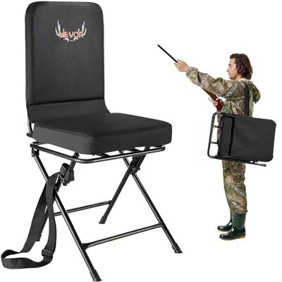 VEVOR Faltstuhl Campingstuhl Anglerstuhl mit Rückenlehne & verstellbarem Schultergurt Klappstuhl Gartenstuhl (136 kg belastbar) 360° geräuschlos drehbar, für Picknick Garten Outdoor Schwarz VEVOR Faltstuhl Campingstuhl Anglerstuhl mit Rückenlehne & verstellbarem Schultergurt Klappstuhl Gartenstuhl (136 kg belastbar) 360° geräuschlos drehbar, für Picknick Garten Outdoor Schwarz