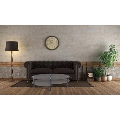 Dmora Albolote, moderner Couchtisch mit Ablagen, niedriger Couchtisch aus Metall und gehärtetem Glas, 100 x 60 x Höhe 41 cm Dmora Albolote, moderner Couchtisch mit Ablagen, niedriger Couchtisch aus Metall und gehärtetem Glas, 100 x 60 x Höhe 41 cm