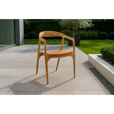 SAM Gartenstuhl Sally 58x50x78 cm, Teakholz massiv, Gartensessel Stapelbarer Outdoor-Holzstuhl mit Armlehnen für Garten, Balkon & Terrasse SAM Gartenstuhl Sally 58x50x78 cm, Teakholz massiv, Gartensessel Stapelbarer Outdoor-Holzstuhl mit Armlehnen für Garten, Balkon & Terrasse