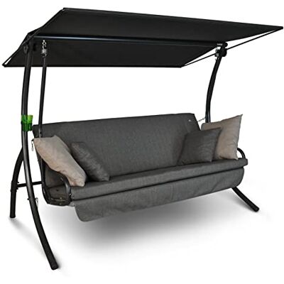 ANGERER Hollywoodschaukel Drift Smart Gartenschaukel Made in Germany Schaukel zum Sitzen, Liegen und Entspannen inklusive Bett-Funktion einfache Montage (Ash Grau) ANGERER Hollywoodschaukel Drift Smart Gartenschaukel Made in Germany Schaukel zum Sitzen, Liegen und Entspannen inklusive Bett-Funktion einfache Montage (Ash Grau)