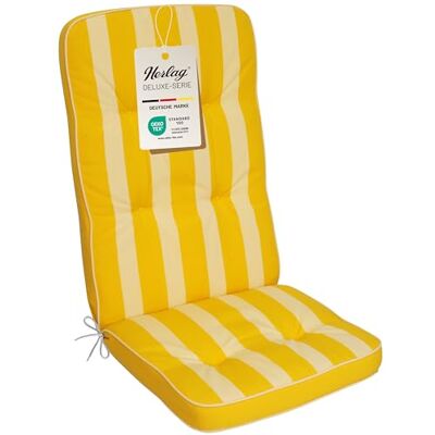 Herlag Hochlehner-Polsterauflage Tilly 123x50x7cm Stuhlauflage Blockstreifen 7cm Auflage Hochlehner-Gartenstuhl Deluxe-Serie extra hoher Komfort Öko Tex 100 Gelb-Gestreift Herlag Hochlehner-Polsterauflage Tilly 123x50x7cm Stuhlauflage Blockstreifen 7cm Auflage Hochlehner-Gartenstuhl Deluxe-Serie extra hoher Komfort Öko Tex 100 Gelb-Gestreift