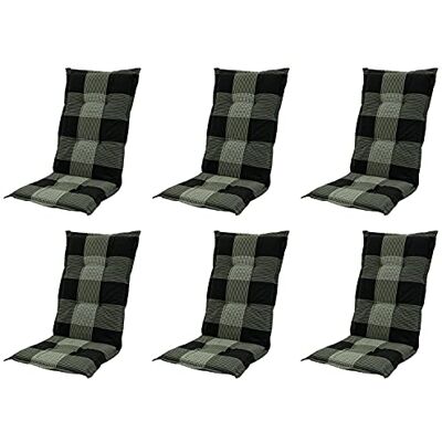 Madison 6er Set Hochlehner Auflage C 184, Grau Anthrazit, 120x50x8cm kariert, Baumwollmischgewebe, Schaum-/Vliesfüllung, Luxus Madison 6er Set Hochlehner Auflage C 184, Grau Anthrazit, 120x50x8cm kariert, Baumwollmischgewebe, Schaum-/Vliesfüllung, Luxus