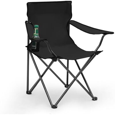 Sunula Campingstuhl mit Getränkehalter & Tragetasche, Leichtgewicht klappstuhl Outdoor, Robuster Anglersessel Gartenstuhl Relaxsessel, Ideal für Angeln Camping Picknick Schwarz Sunula Campingstuhl mit Getränkehalter & Tragetasche, Leichtgewicht klappstuhl Outdoor, Robuster Anglersessel Gartenstuhl Relaxsessel, Ideal für Angeln Camping Picknick Schwarz