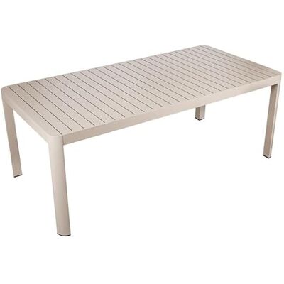DRW Ausziehbarer Tisch für den Außenbereich, Aluminium, cremefarben, 75 x 300 x 100 cm DRW Ausziehbarer Tisch für den Außenbereich, Aluminium, cremefarben, 75 x 300 x 100 cm