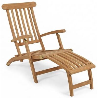 SAM Teak Holz Deckchair, Liege-Stuhl, verstellbar, geschliffen robuste Garten- Balkon- Sonnenliege, Liegekomfort SAM Teak Holz Deckchair, Liege-Stuhl, verstellbar, geschliffen robuste Garten- Balkon- Sonnenliege, Liegekomfort